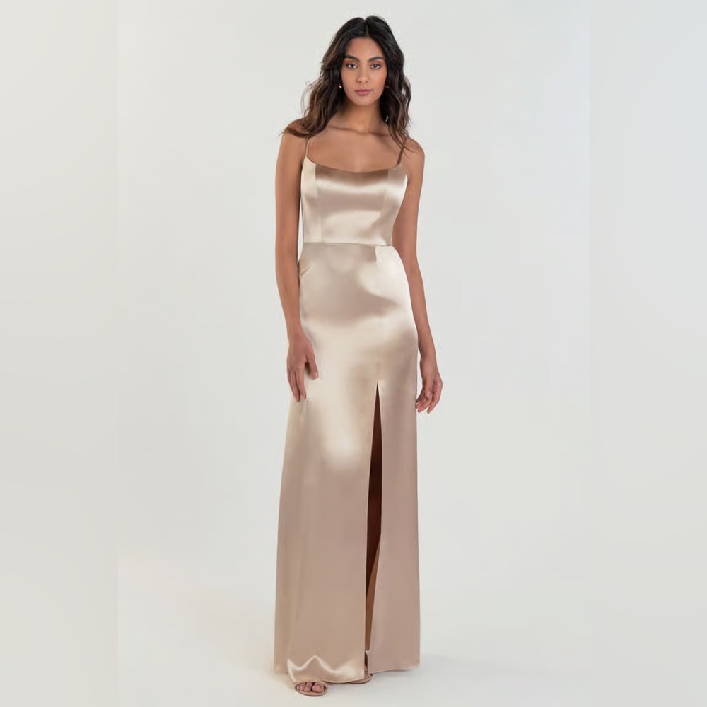 Jenny Yoo Chase Bridesmaid Dress - Pale Gold, Size 2 (Altered for 5’5”, 32D)